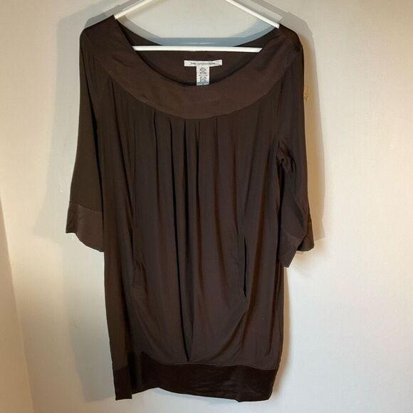 Diane Von Furstenberg Peggy Dress, 6. Chocolate brown. Pockets! - Picture 13 of 16